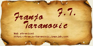 Franjo Taranović vizit kartica